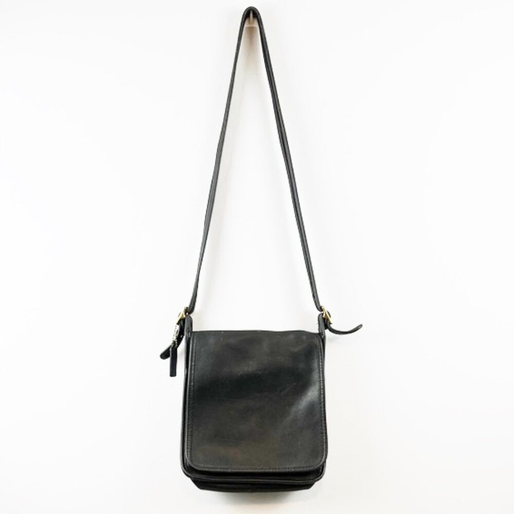 Coach Vintage Legacy Studio Flap Crossbody Bag Soft Black Leather USA 9144
